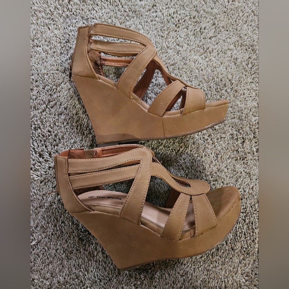 Top Moda Tan Wedges